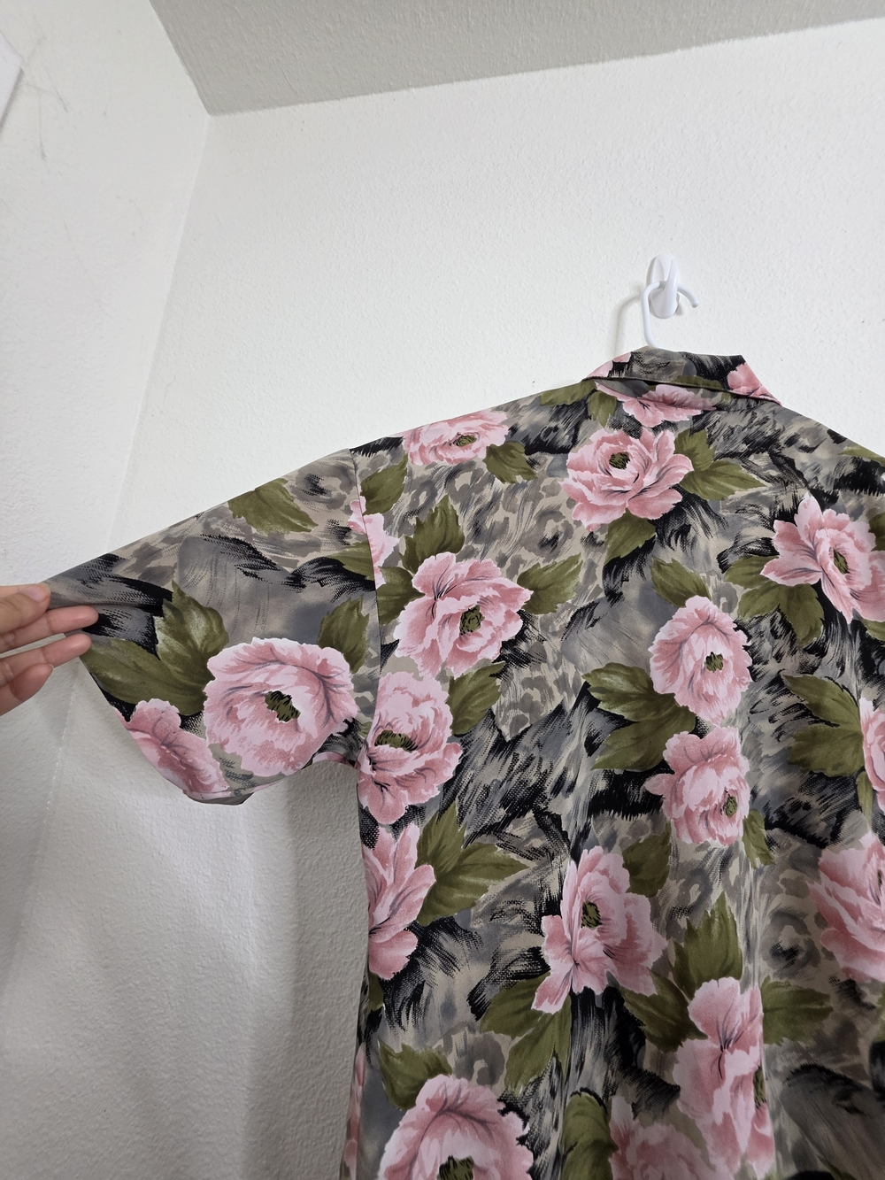 Vintage Joan Walters Womens Floral Short Sleeve Button Down Shirt Top Size L - Picture 9 of 12